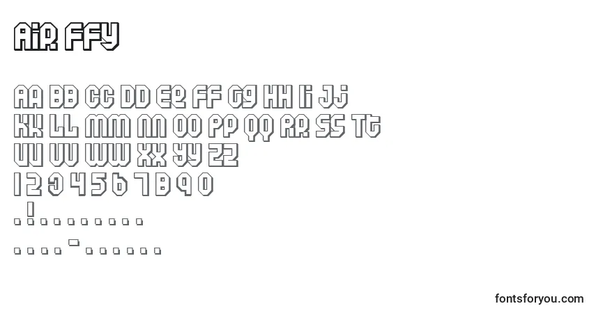 Air ffyフォント–アルファベット、数字、特殊文字