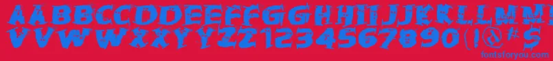 Hallowienthetramps Font – Blue Fonts on Red Background