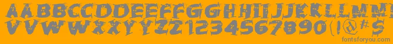 Hallowienthetramps-Schriftart – Graue Schriften auf orangefarbenem Hintergrund