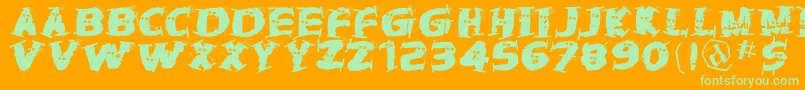 Hallowienthetramps Font – Green Fonts on Orange Background