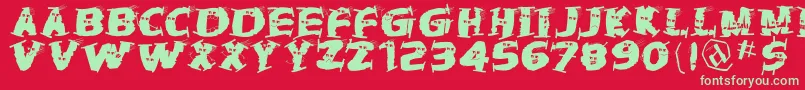 Hallowienthetramps Font – Green Fonts on Red Background