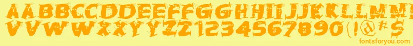 Hallowienthetramps Font – Orange Fonts on Yellow Background