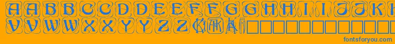Konanur Font – Blue Fonts on Orange Background