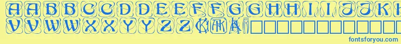 Konanur Font – Blue Fonts on Yellow Background