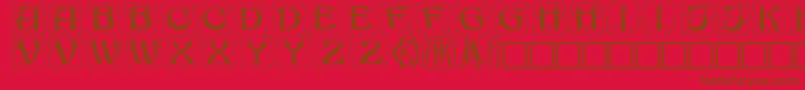 Konanur Font – Brown Fonts on Red Background