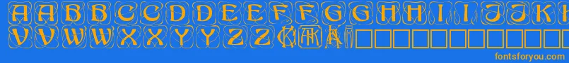 Konanur Font – Orange Fonts on Blue Background