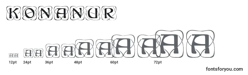 Размеры шрифта Konanur
