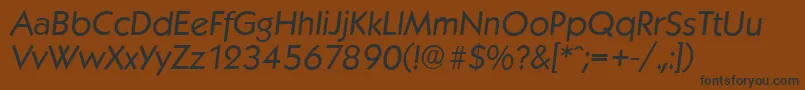 KoblenzserialItalic-fontti – mustat fontit ruskealla taustalla
