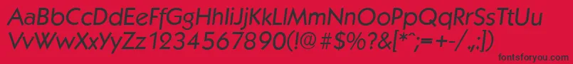 KoblenzserialItalic-Schriftart – Schwarze Schriften auf rotem Hintergrund