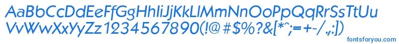 KoblenzserialItalic-fontti – siniset fontit valkoisella taustalla
