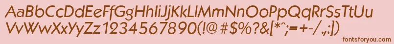 フォントKoblenzserialItalic – ピンクの背景に茶色のフォント
