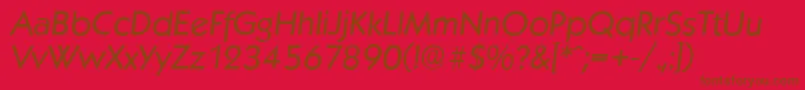 Czcionka KoblenzserialItalic – brązowe czcionki na czerwonym tle