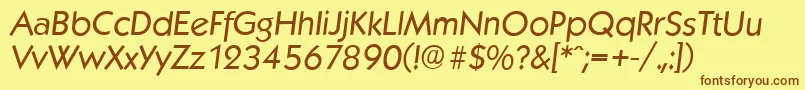 Шрифт KoblenzserialItalic – коричневые шрифты на жёлтом фоне