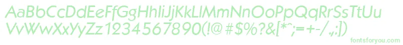 フォントKoblenzserialItalic – 白い背景に緑のフォント