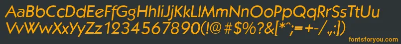 Шрифт KoblenzserialItalic – оранжевые шрифты на чёрном фоне