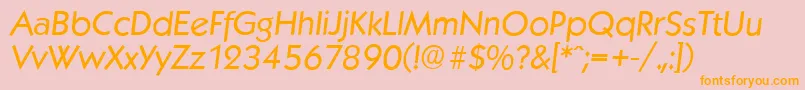 Fonte KoblenzserialItalic – fontes laranjas em um fundo rosa