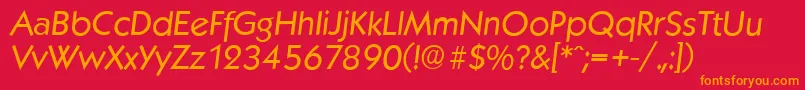 KoblenzserialItalic Font – Orange Fonts on Red Background