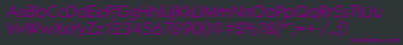 Шрифт KoblenzserialItalic – фиолетовые шрифты на чёрном фоне