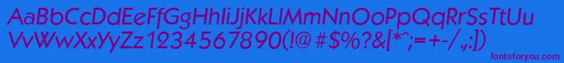 KoblenzserialItalic Font – Purple Fonts on Blue Background