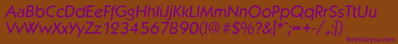 KoblenzserialItalic-Schriftart – Violette Schriften auf braunem Hintergrund