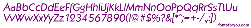 KoblenzserialItalic-fontti – violetit fontit valkoisella taustalla