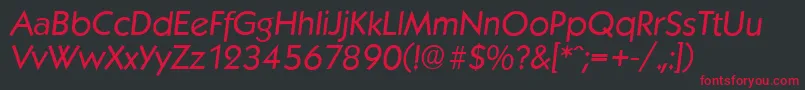 KoblenzserialItalic Font – Red Fonts on Black Background