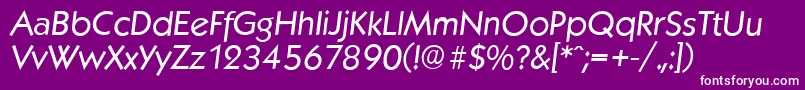 KoblenzserialItalic Font – White Fonts on Purple Background