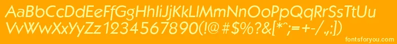 KoblenzserialItalic Font – Yellow Fonts on Orange Background