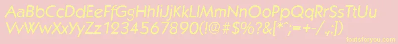 Шрифт KoblenzserialItalic – жёлтые шрифты на розовом фоне