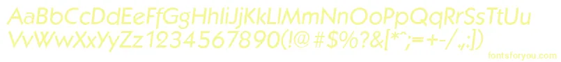 Шрифт KoblenzserialItalic – жёлтые шрифты на белом фоне