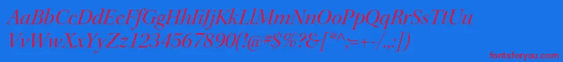 KeplerstdItdisp Font – Red Fonts on Blue Background