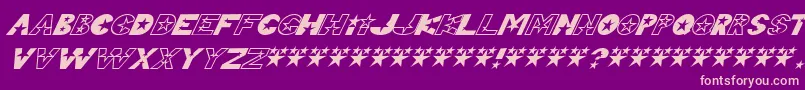 TelemarketingSuperstarItalic Font – Pink Fonts on Purple Background