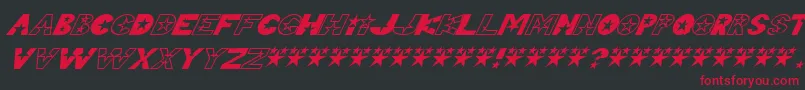 フォントTelemarketingSuperstarItalic – 黒い背景に赤い文字
