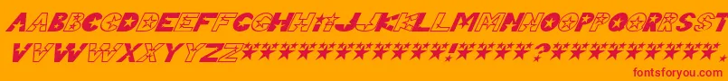 fuente TelemarketingSuperstarItalic – Fuentes Rojas Sobre Fondo Naranja