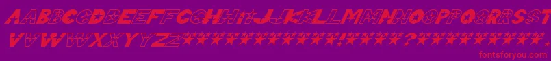 TelemarketingSuperstarItalic Font – Red Fonts on Purple Background