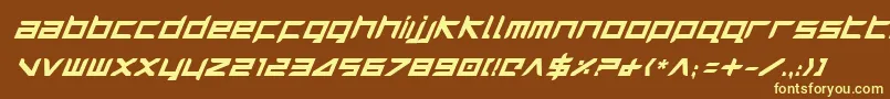 Harribi-fontti – keltaiset fontit ruskealla taustalla
