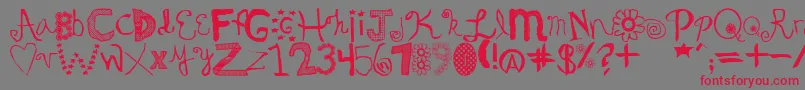 Oedipa Font – Red Fonts on Gray Background