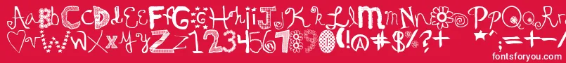 Oedipa Font – White Fonts on Red Background