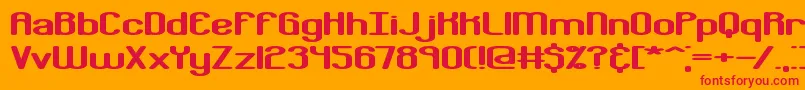 BobcaygeonBrk Font – Red Fonts on Orange Background