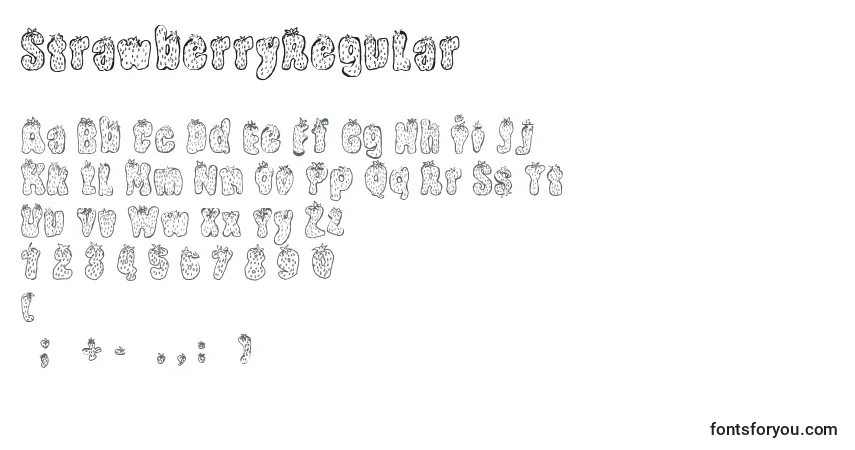 Шрифт StrawberryRegular – алфавит, цифры, специальные символы