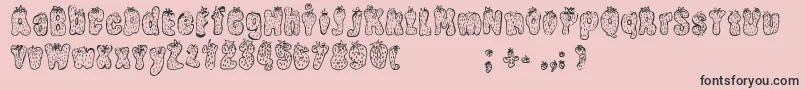 StrawberryRegular Font – Black Fonts on Pink Background