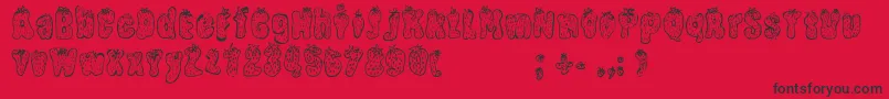 StrawberryRegular Font – Black Fonts on Red Background