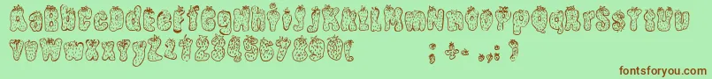 StrawberryRegular Font – Brown Fonts on Green Background