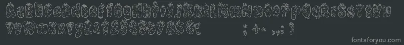 StrawberryRegular Font – Gray Fonts on Black Background