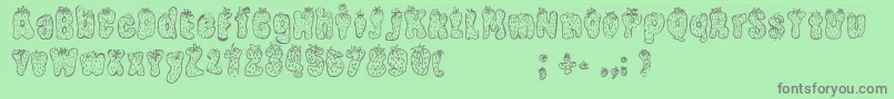 StrawberryRegular Font – Gray Fonts on Green Background