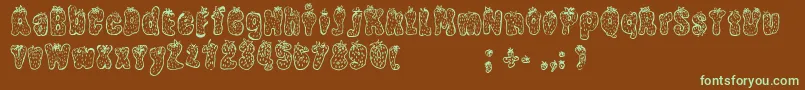 StrawberryRegular Font – Green Fonts on Brown Background