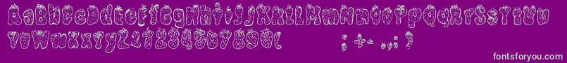 StrawberryRegular Font – Green Fonts on Purple Background