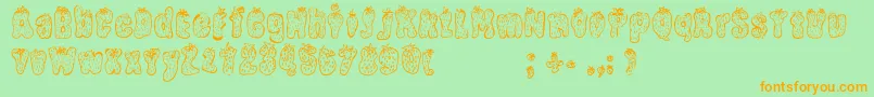 StrawberryRegular Font – Orange Fonts on Green Background