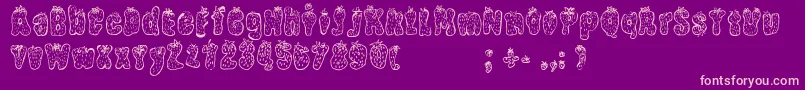 StrawberryRegular Font – Pink Fonts on Purple Background