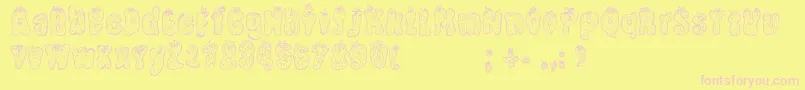 StrawberryRegular-Schriftart – Rosa Schriften auf gelbem Hintergrund